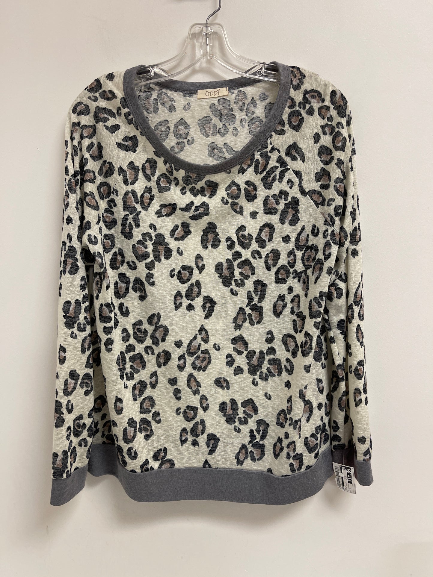 Top Long Sleeve By Oddi In Animal Print, Size: S