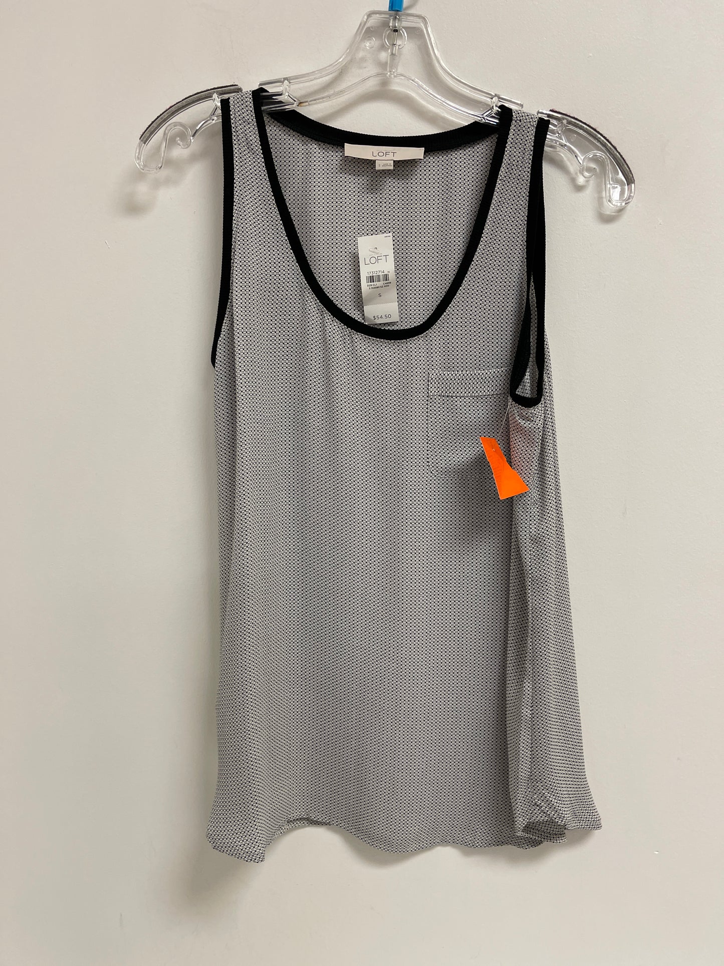 Top Sleeveless By Loft In Black & White, Size: S