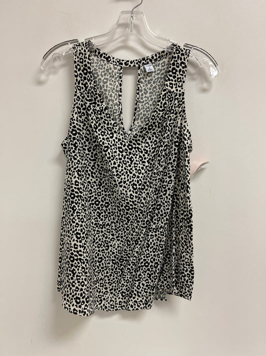 Top Sleeveless By Old Navy In Black & Cream, Size: M