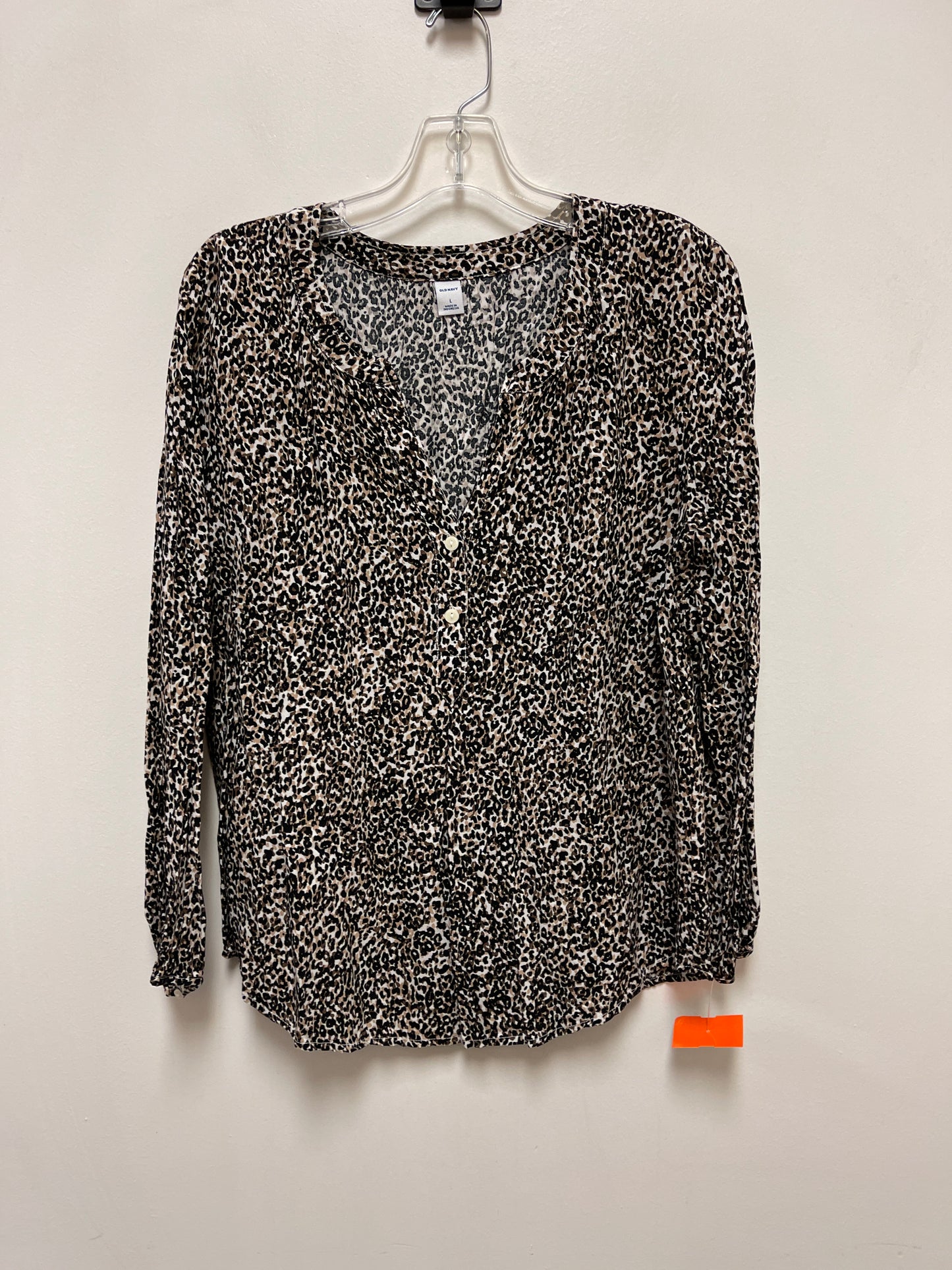 Top Long Sleeve By Old Navy In Animal Print, Size: L