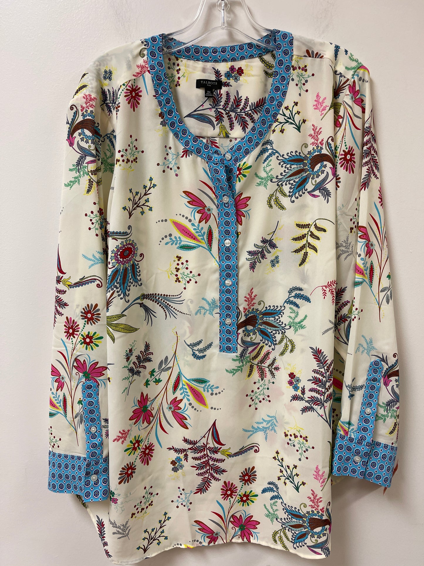 Top Long Sleeve By Talbots In Floral Print, Size: 3x