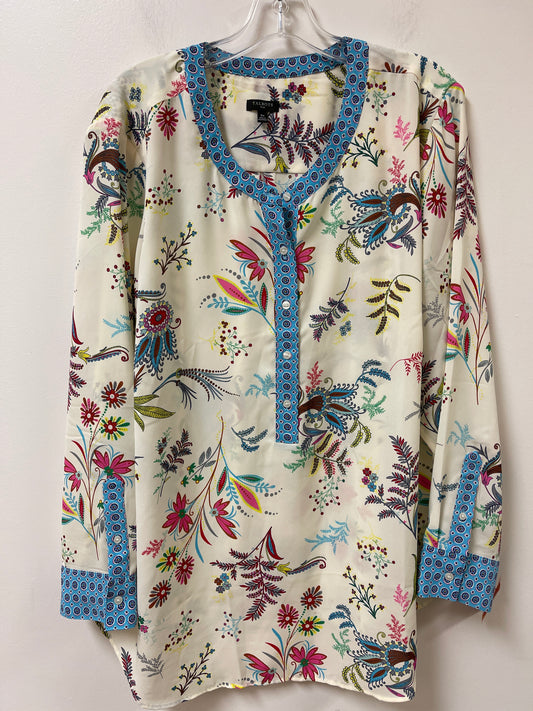 Top Long Sleeve By Talbots In Floral Print, Size: 3x