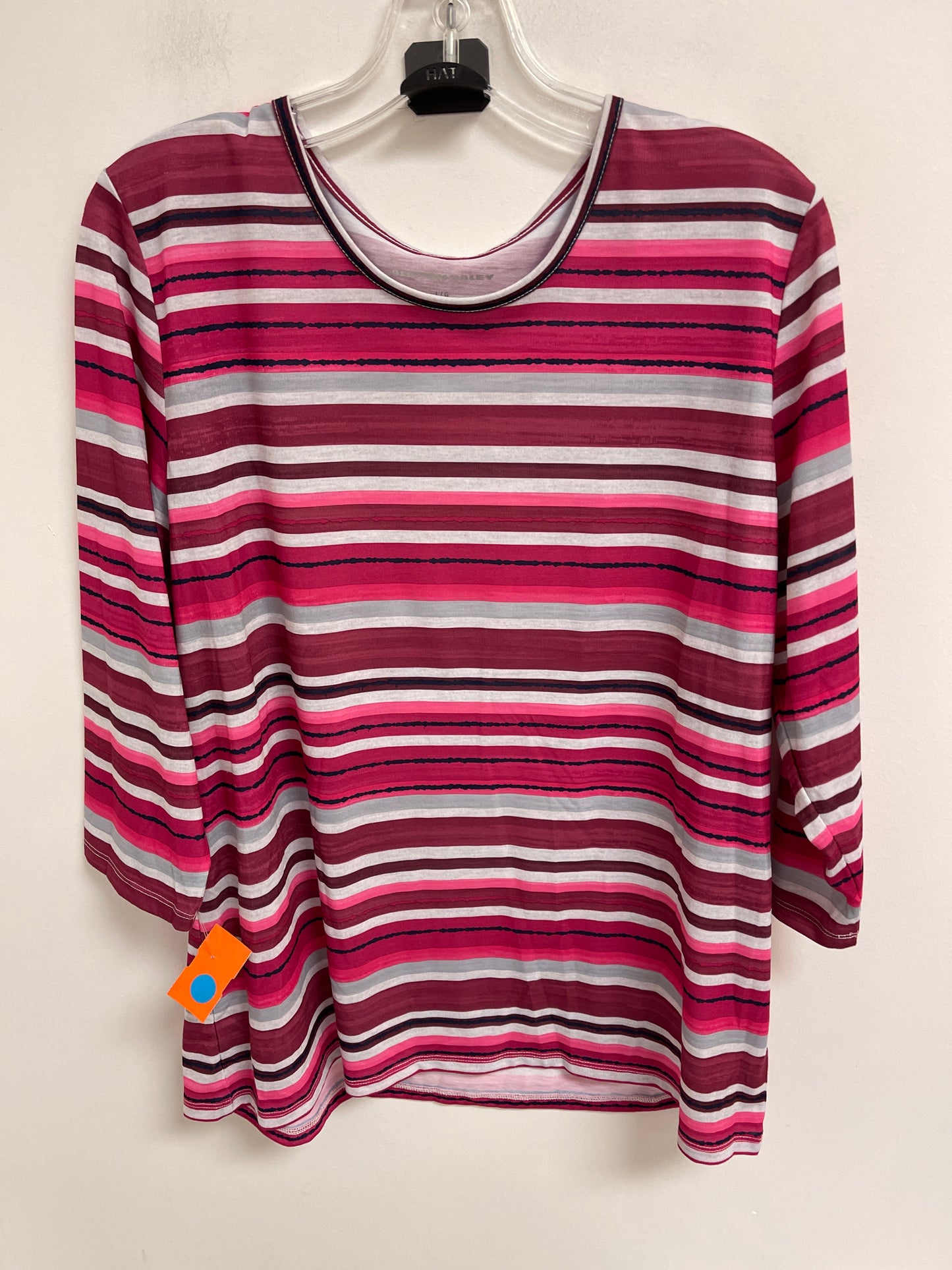 Top Long Sleeve By Allison Daley In Striped Pattern, Size: L