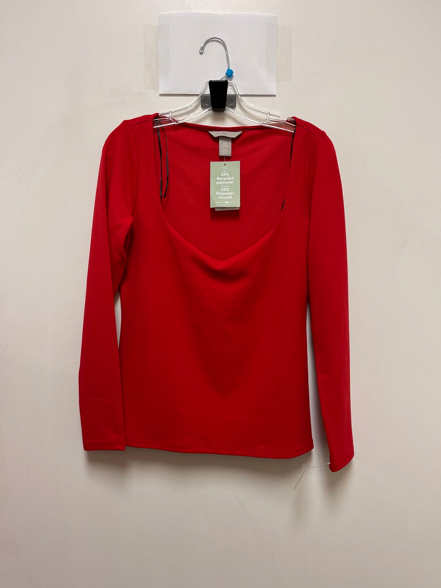 Top Long Sleeve By H&m In Red, Size: M