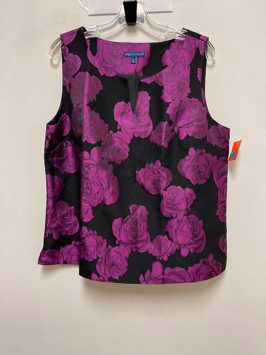 Top Sleeveless By Talbots In Black & Purple, Size: 1x