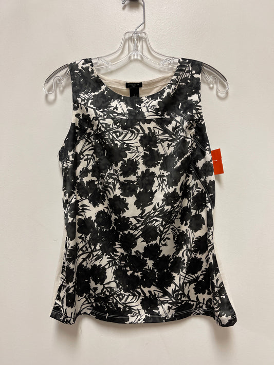 Top Sleeveless By Ann Taylor In Black & Cream, Size: S