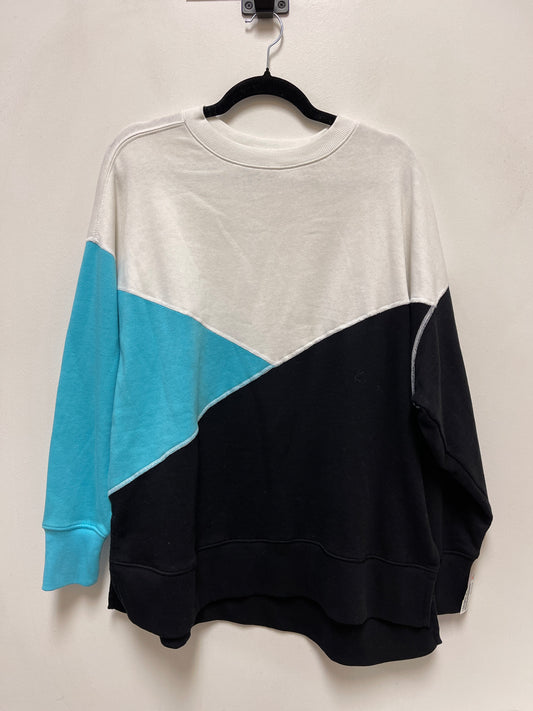Sweatshirt Crewneck By Crown And Ivy In Black & Blue, Size: M