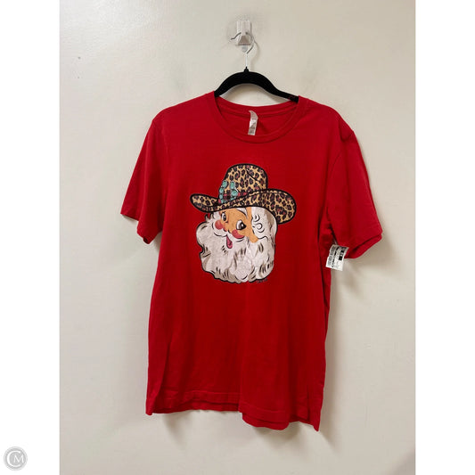 Top Short Sleeve By Bella + Canvas In Red, Size: L