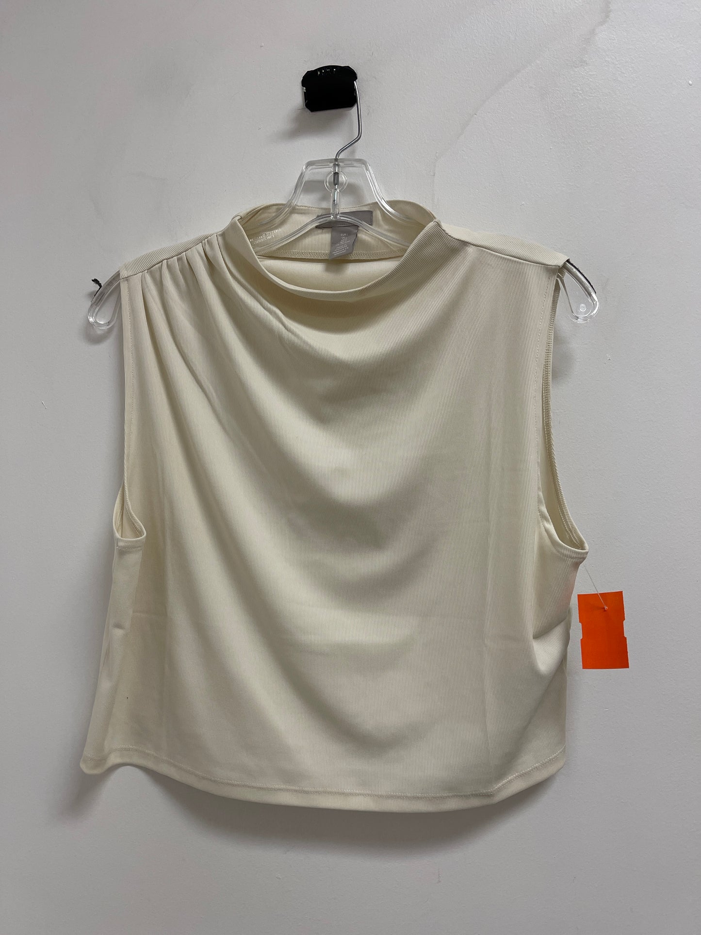 Top Sleeveless By H&m In Cream, Size: L