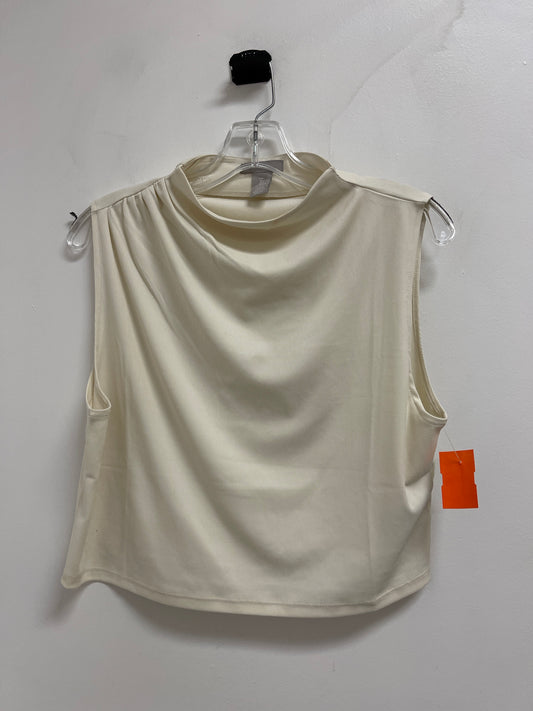 Top Sleeveless By H&m In Cream, Size: L