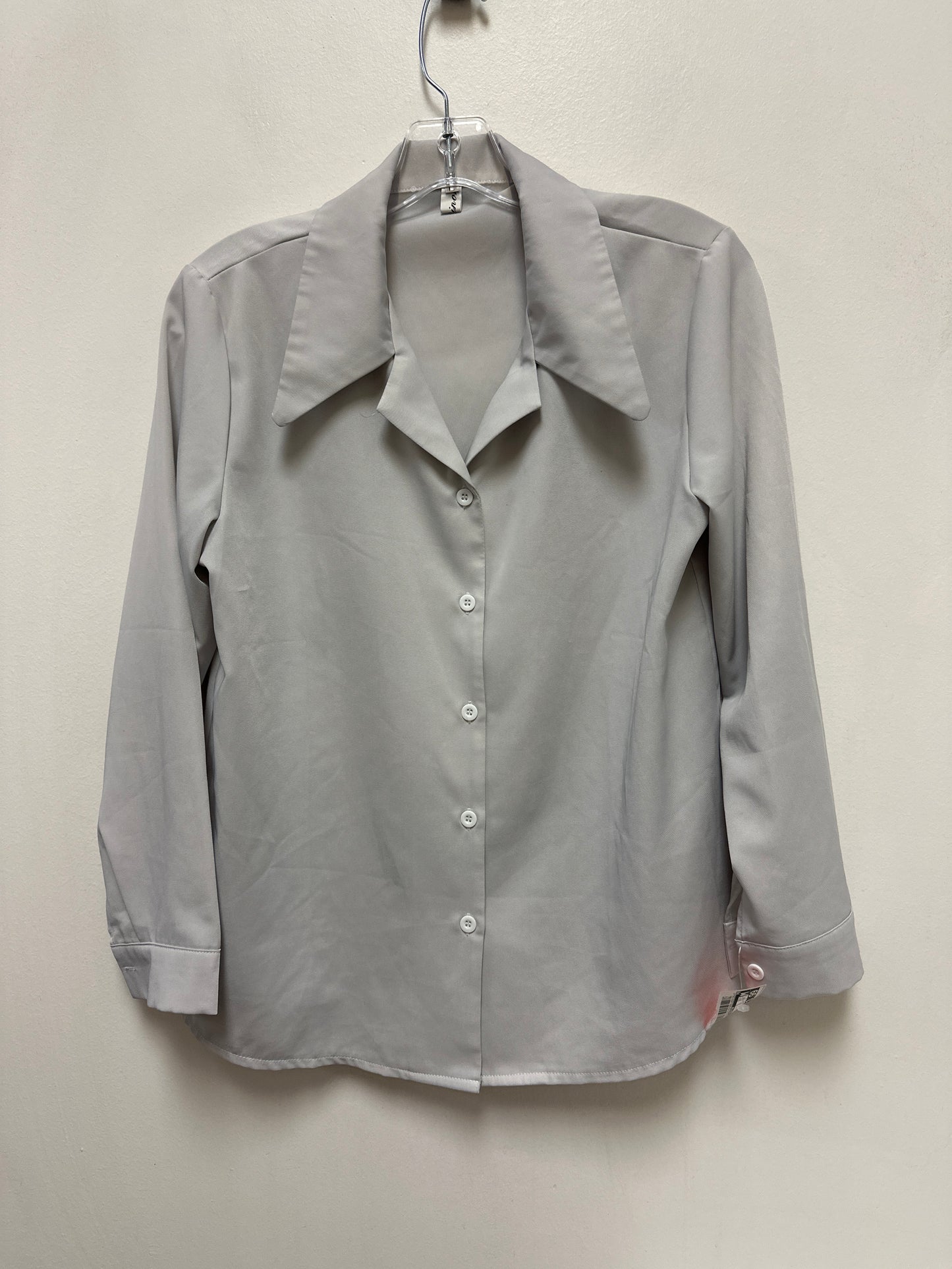 Blouse Long Sleeve By Clothes Mentor In Grey, Size: L