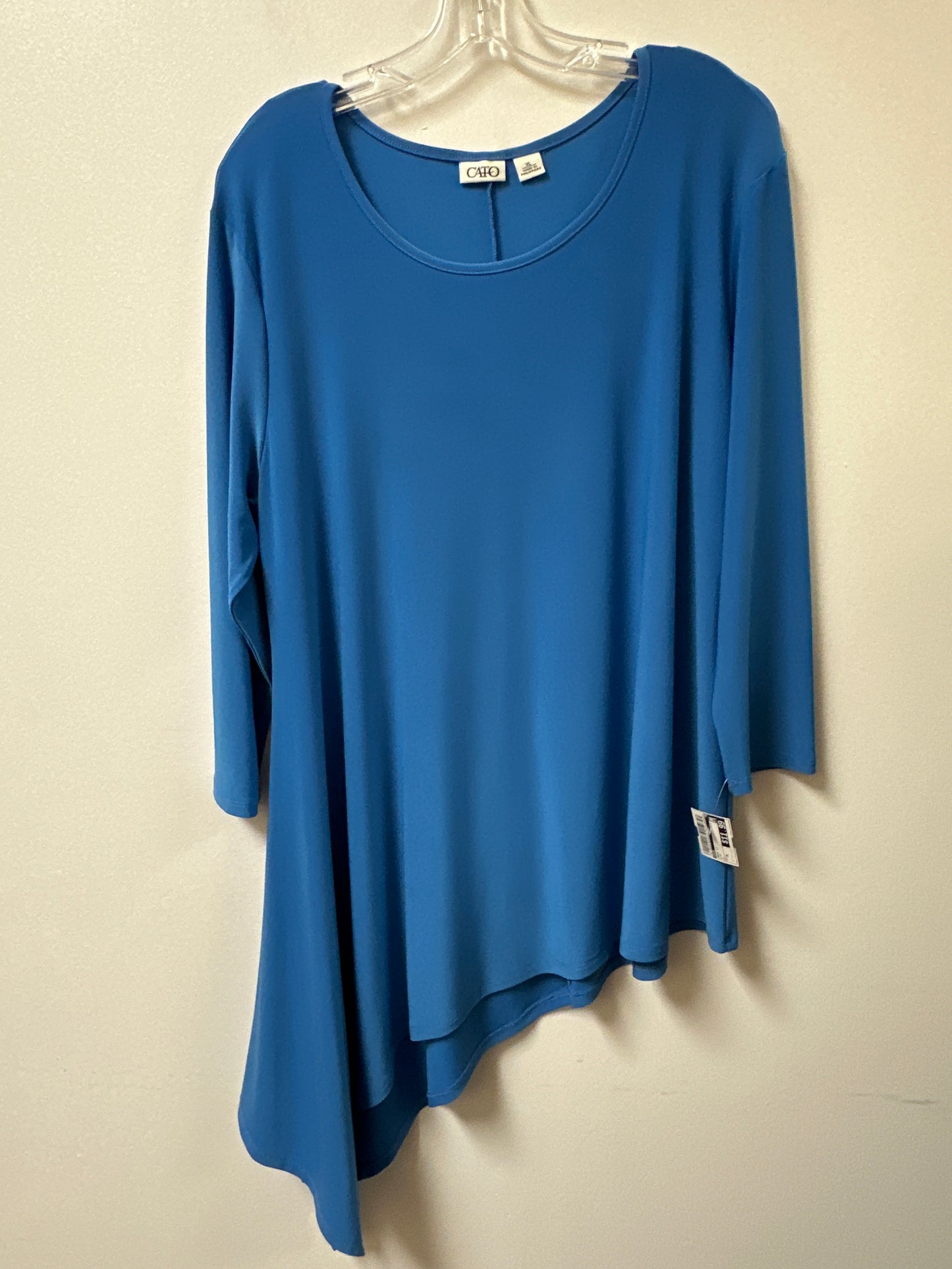 Tunic Long Sleeve By Cato In Blue, Size: Xl