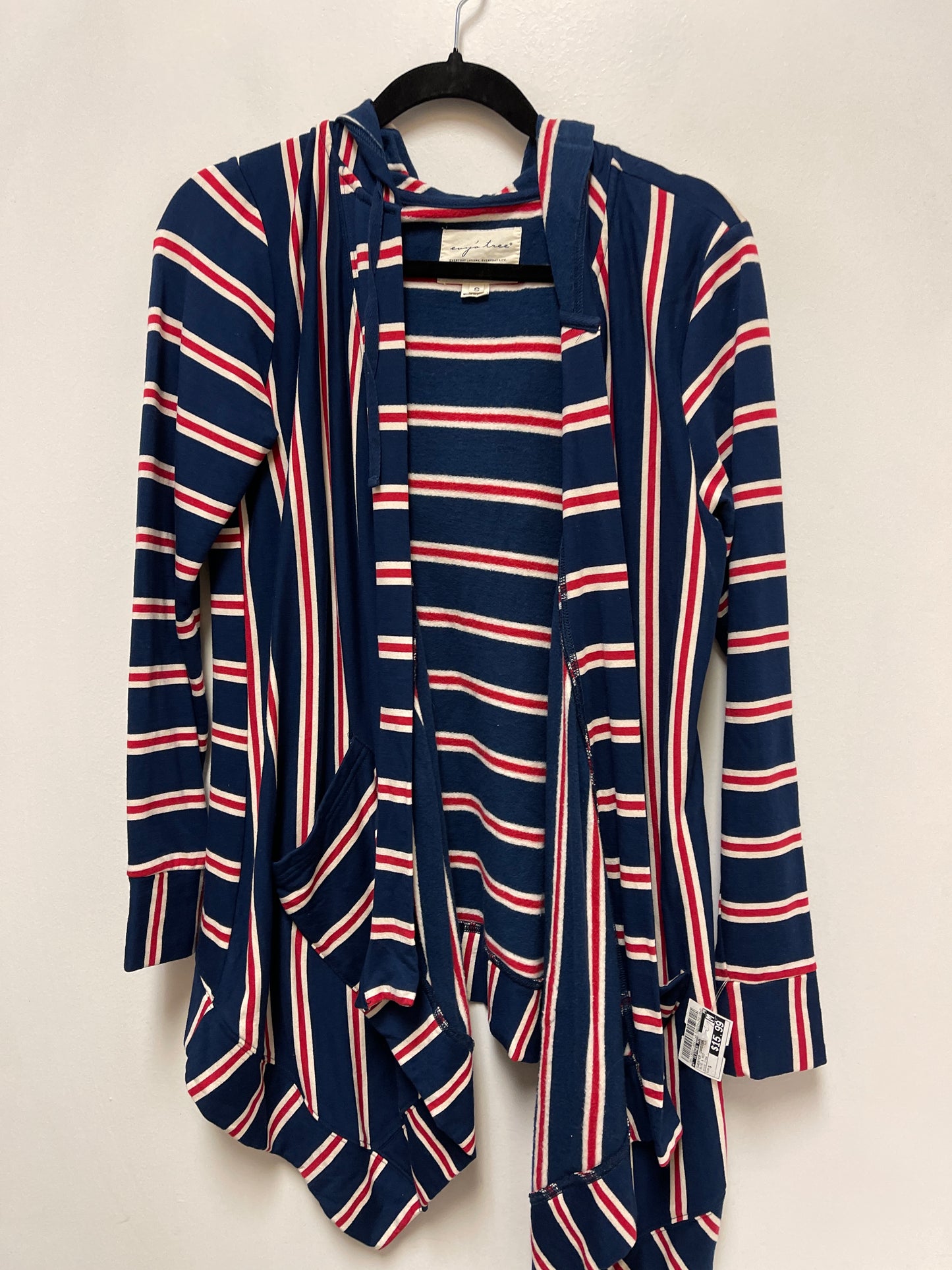 Sweater Cardigan By Clothes Mentor In Blue & Red, Size: S