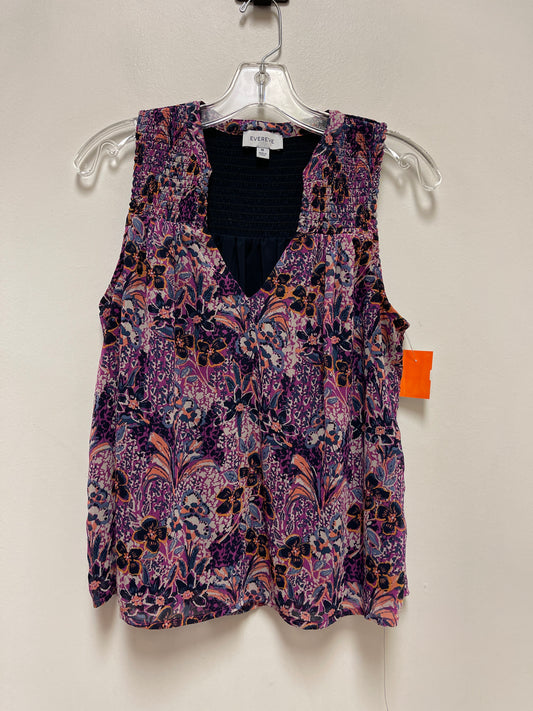 Top Sleeveless By Evereve In Blue & Purple, Size: M