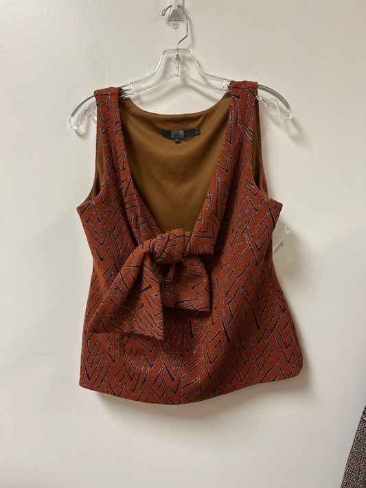 Top Sleeveless By Eva Franco In Brown, Size: L