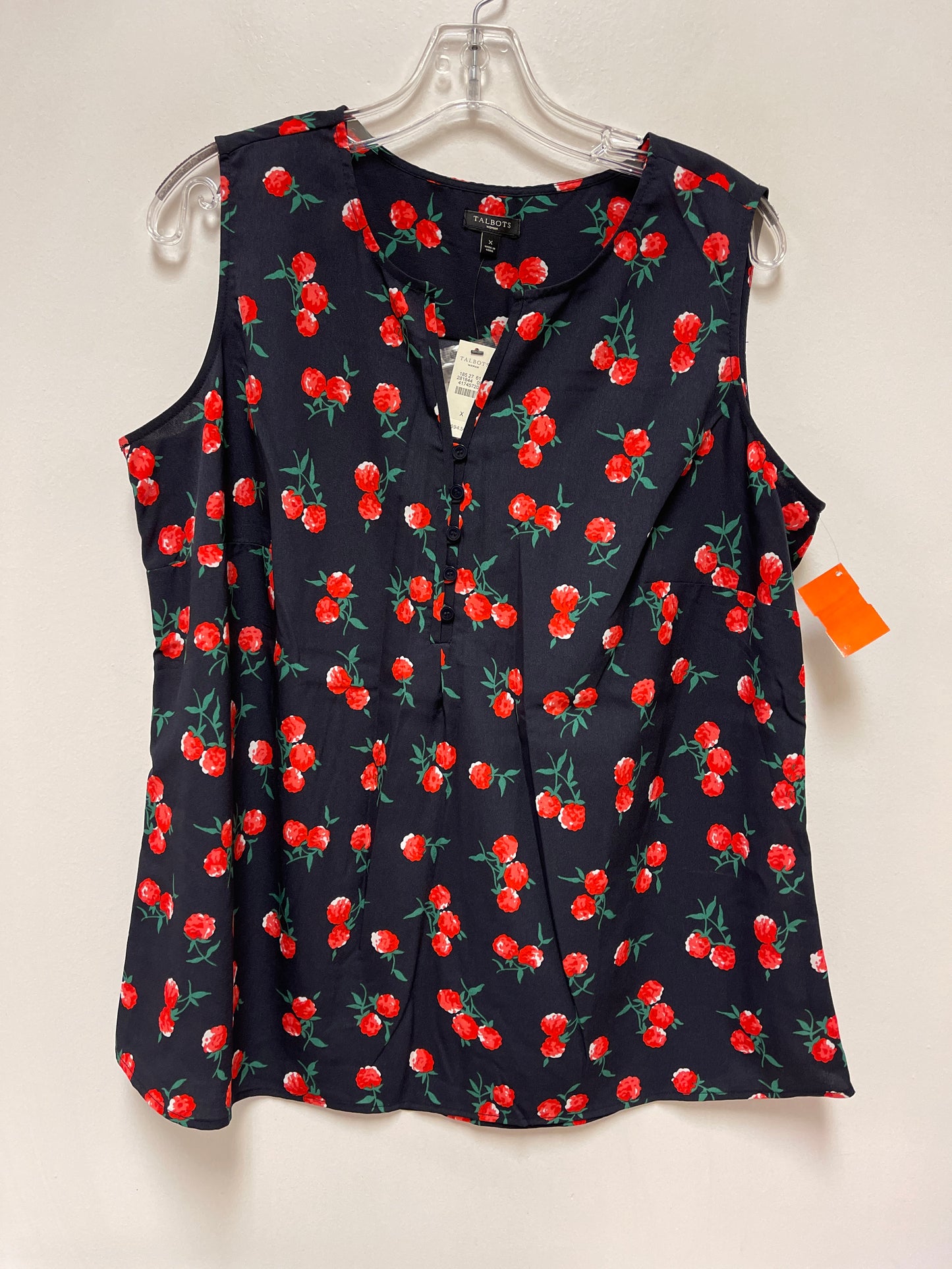 Top Sleeveless By Talbots In Blue & Red, Size: Xl