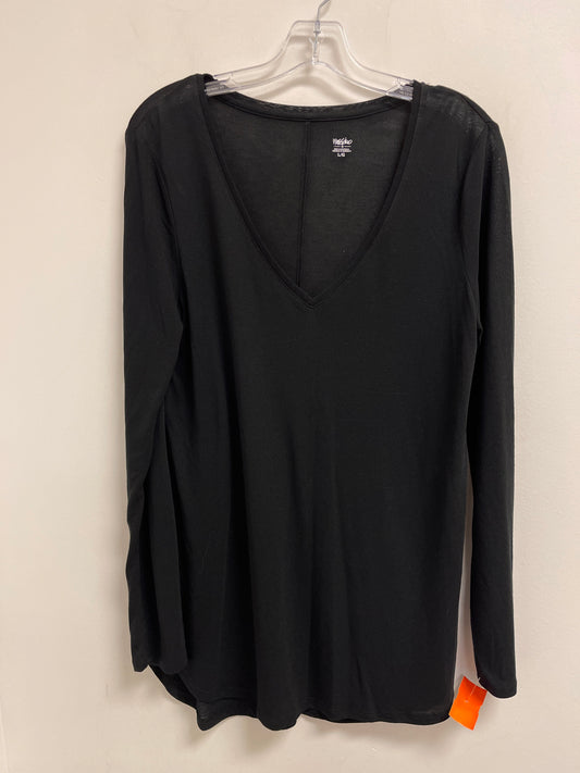 Tunic Long Sleeve By Mossimo In Black, Size: L