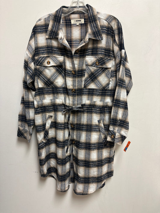 Dress Casual Short By Ci Sono In Blue & Cream, Size: M