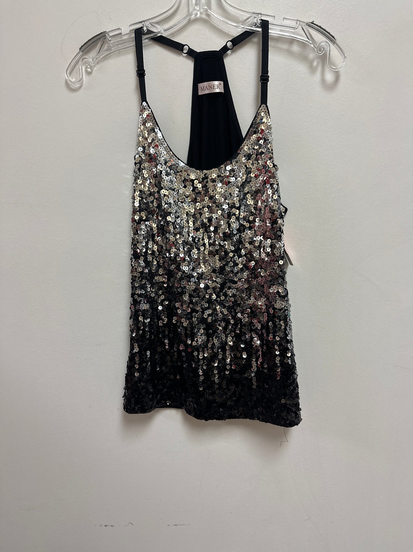 Top Sleeveless By Clothes Mentor In Silver, Size: S