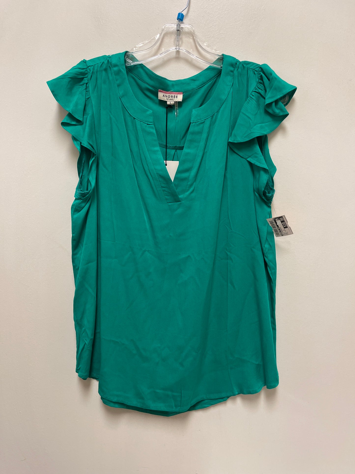 Top Sleeveless By Andree By Unit In Green, Size: L