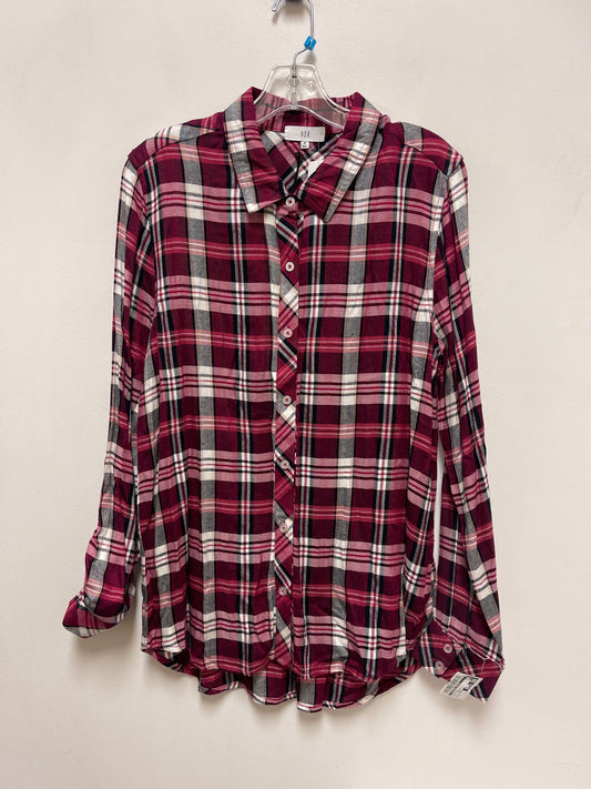 Blouse Long Sleeve By Clothes Mentor In Black & Pink, Size: M