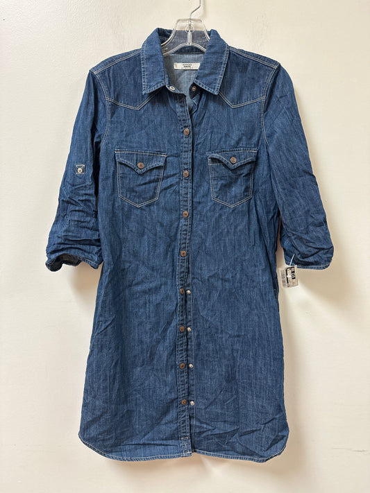 Dress Casual Short By Mango In Blue Denim, Size: Xs