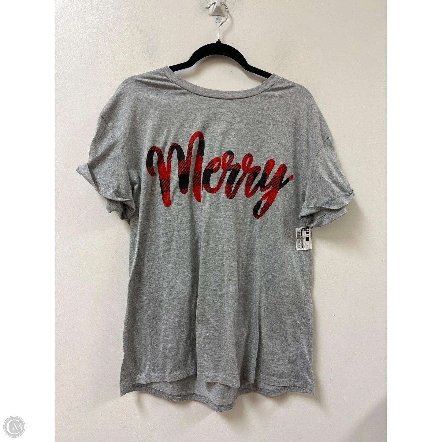 Top Short Sleeve By Clothes Mentor In Grey, Size: M