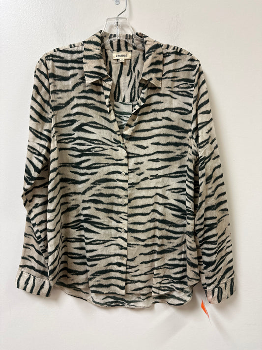 Blouse Long Sleeve By L Agence In Animal Print, Size: L