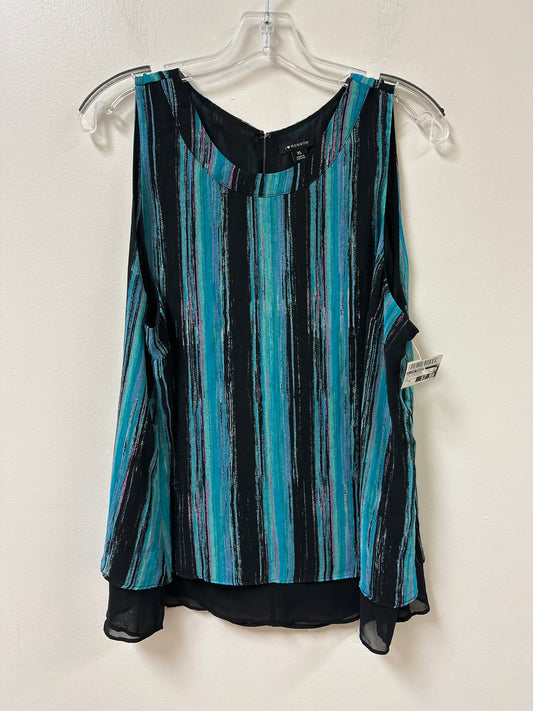 Top Sleeveless By I Love Ronson In Black & Blue, Size: Xl