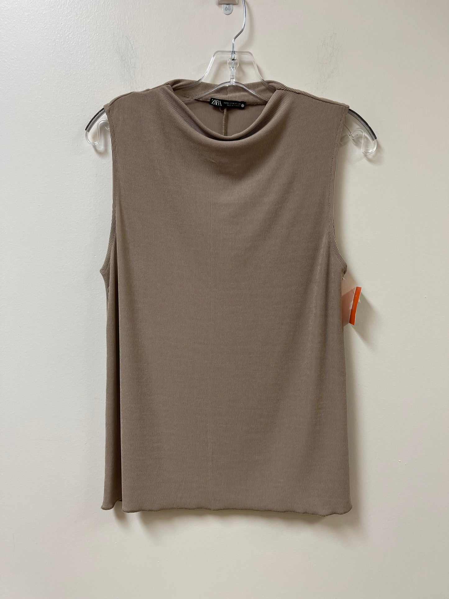 Top Sleeveless By Zara In Brown, Size: M