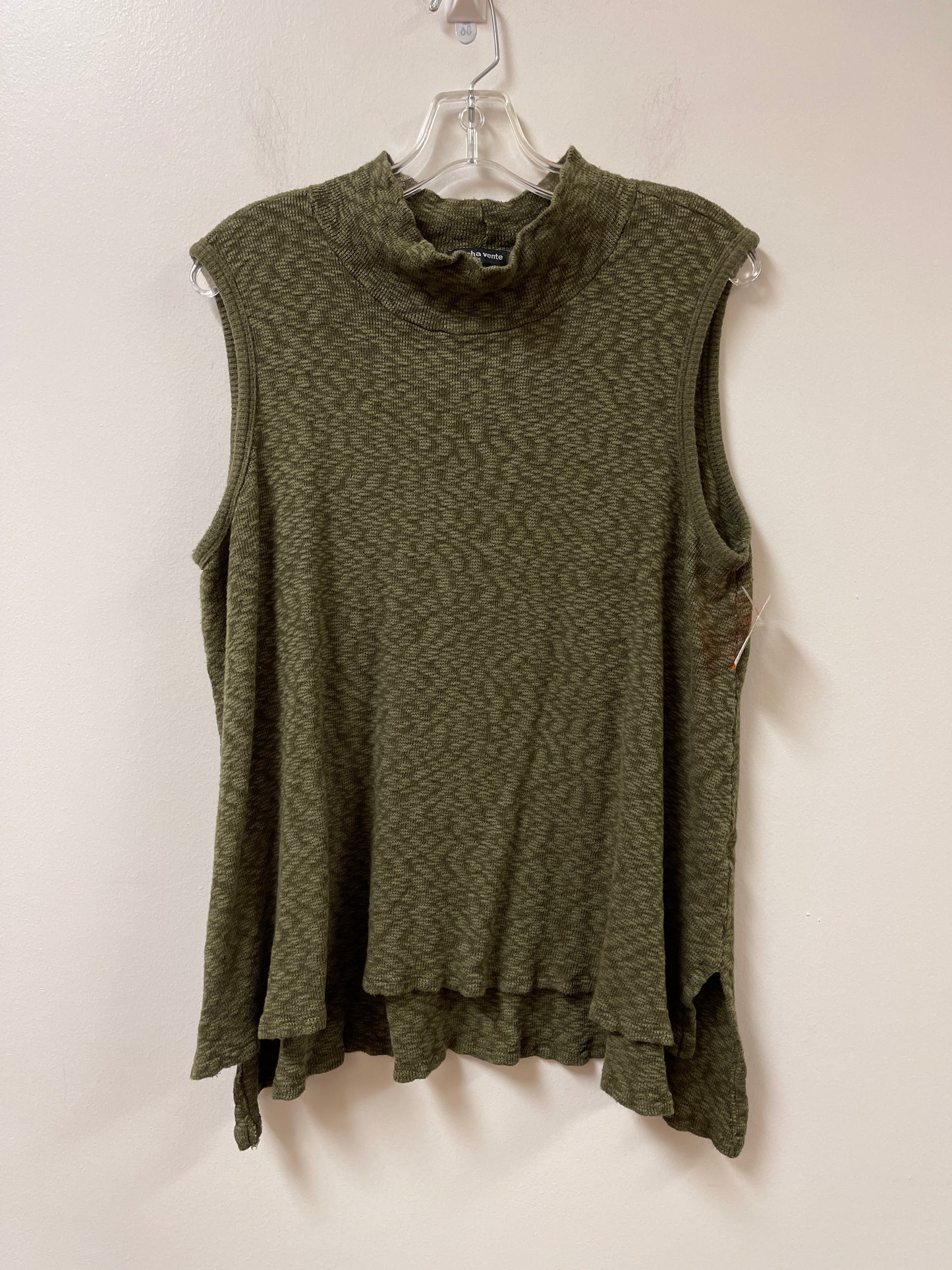 Top Sleeveless By Cha Cha Vente In Green, Size: 1x