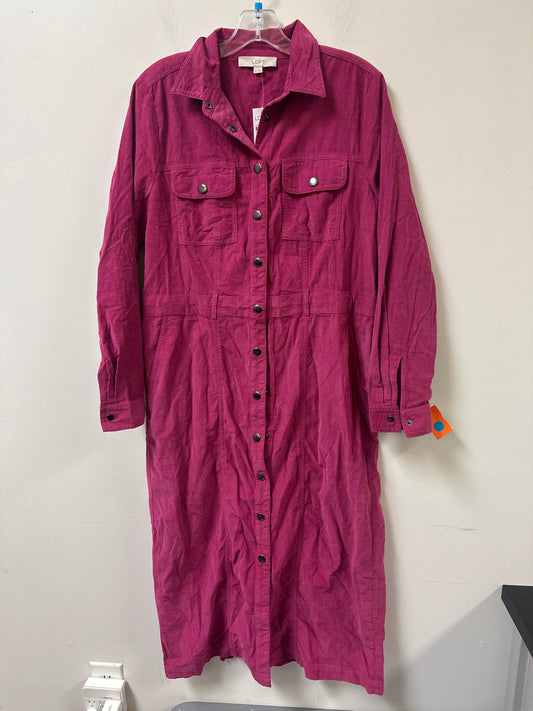 Dress Casual Maxi By Loft In Pink, Size: L