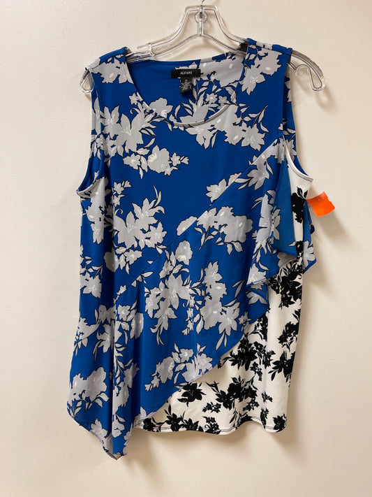 Top Sleeveless By Alfani In Black & Blue, Size: M