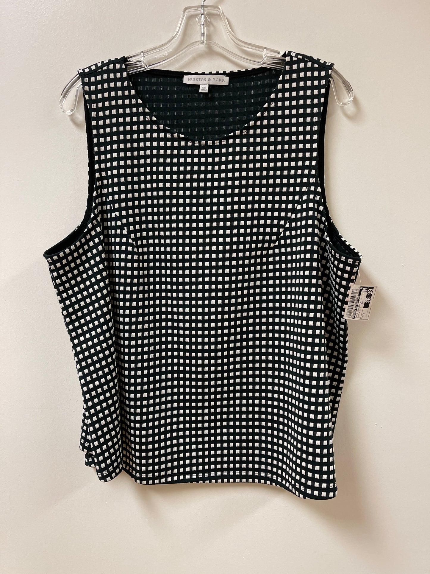 Top Sleeveless By Preston And New York In Black & White, Size: 2x