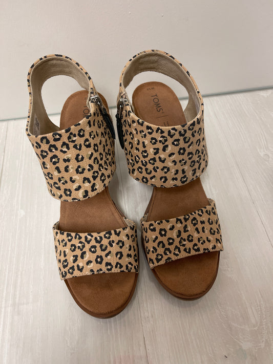 Sandals Heels Block By Toms In Animal Print, Size: 12