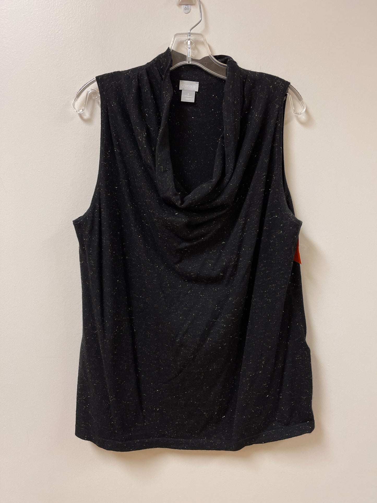 Top Sleeveless By Chicos Private Collection In Black & Gold, Size: Xl