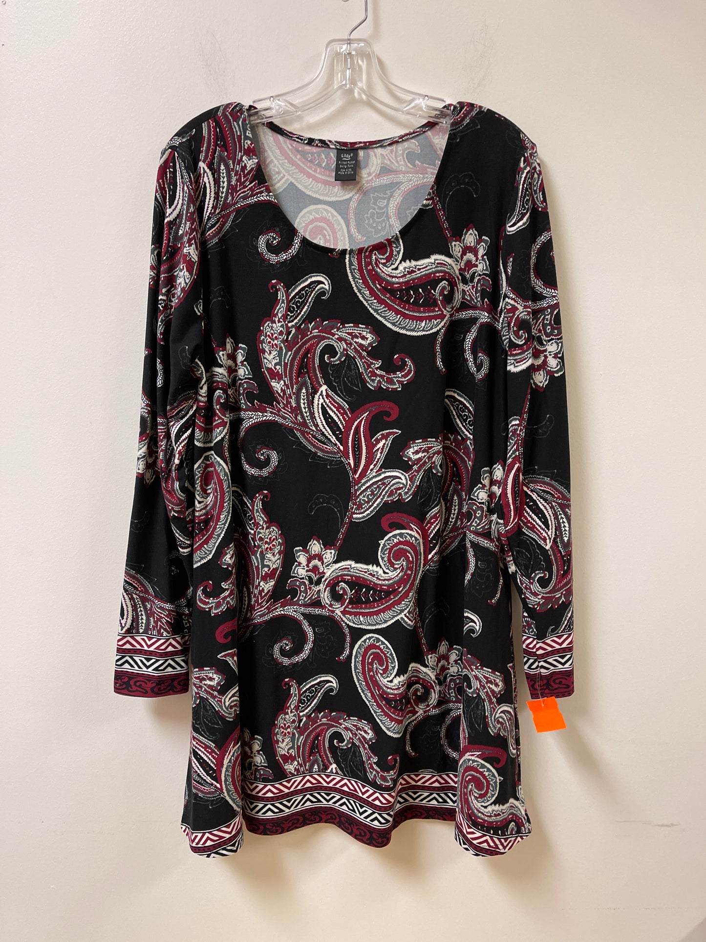 Tunic Long Sleeve By Clothes Mentor In Paisley Print, Size: L