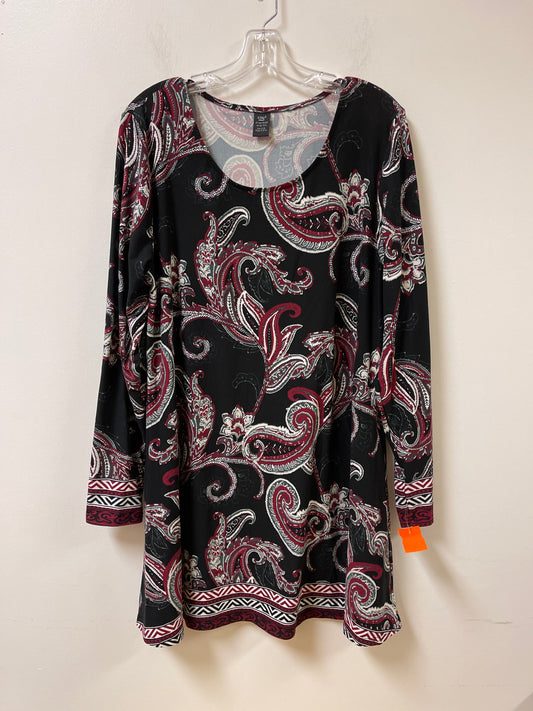 Tunic Long Sleeve By Clothes Mentor In Paisley Print, Size: L