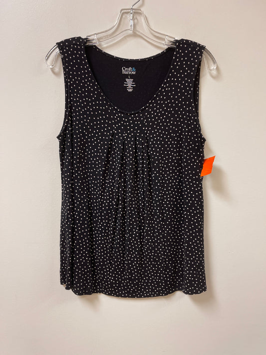 Top Sleeveless By Croft And Barrow In Polkadot Pattern, Size: L