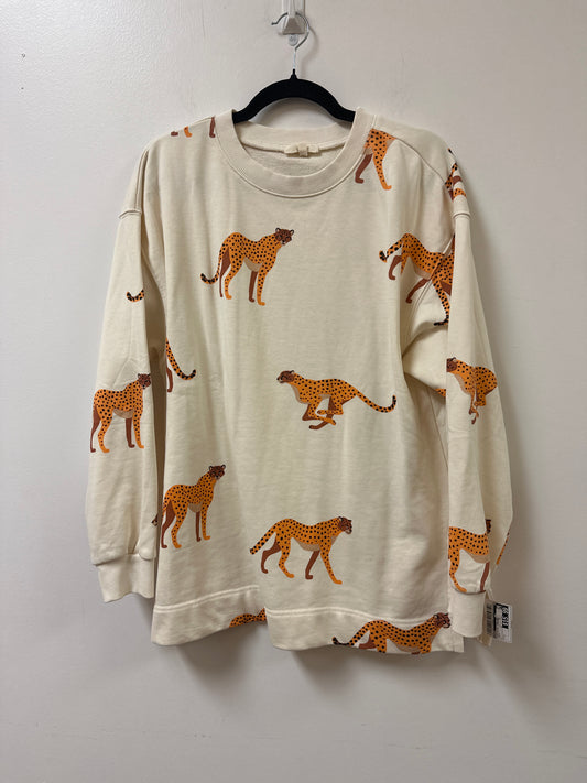 Sweatshirt Crewneck By Easel In Cream, Size: S