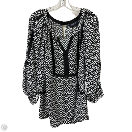 Top Long Sleeve By Jones New York In Black & White, Size: 1x