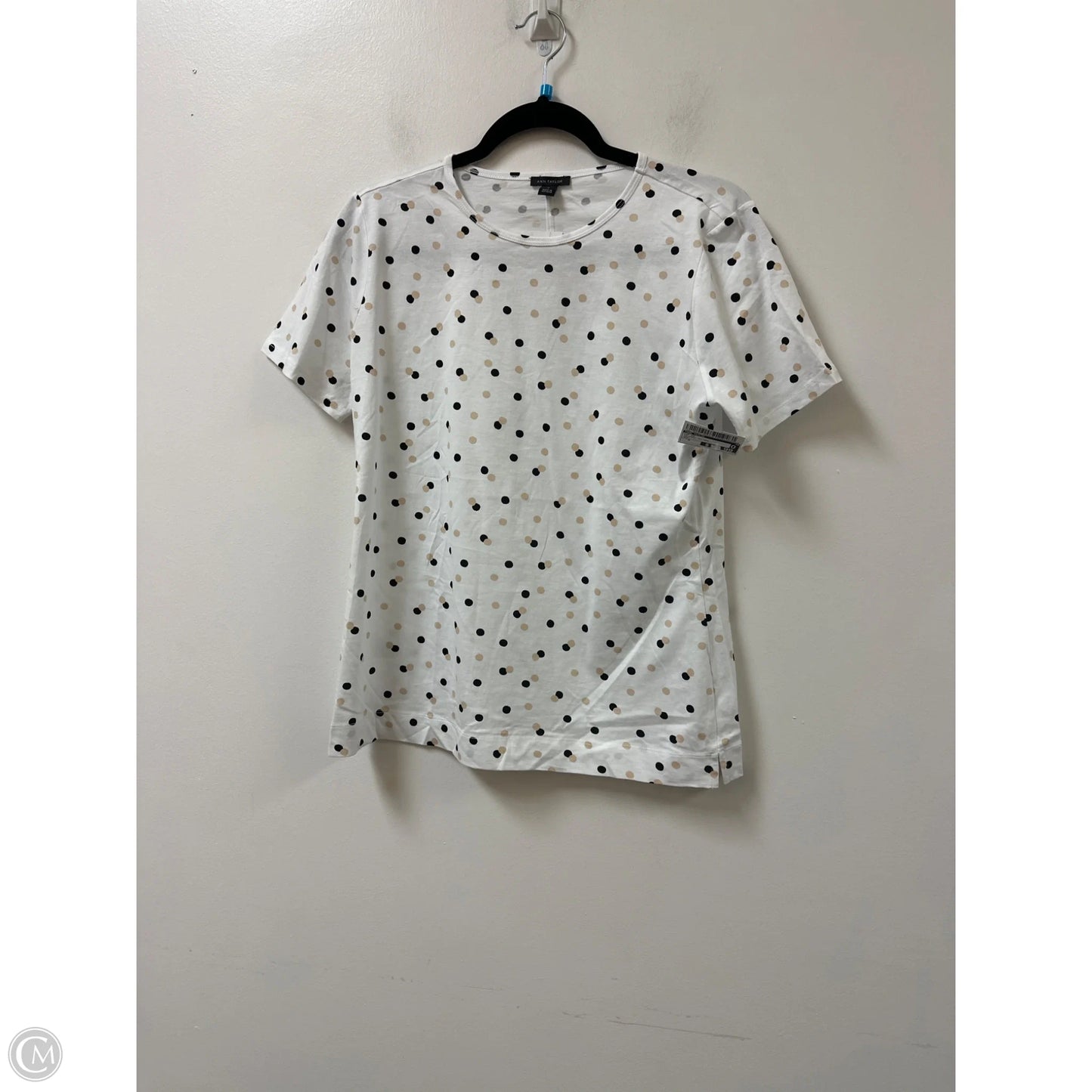 Top Short Sleeve By Ann Taylor In Polkadot Pattern, Size: M