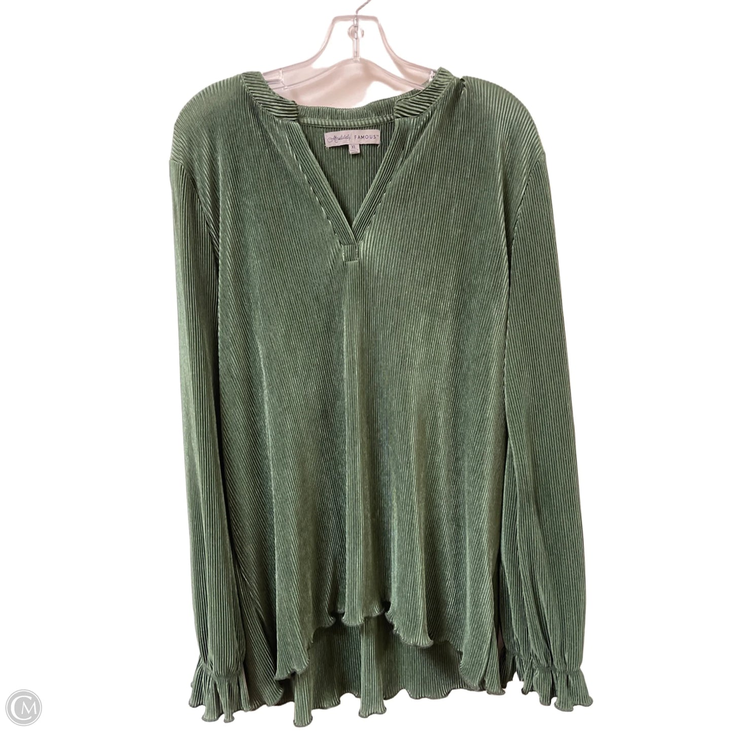 Top Long Sleeve By Absolutely Famous In Green, Size: Xl