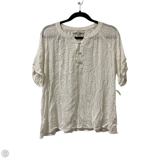 Top Short Sleeve By Loft In White, Size: S