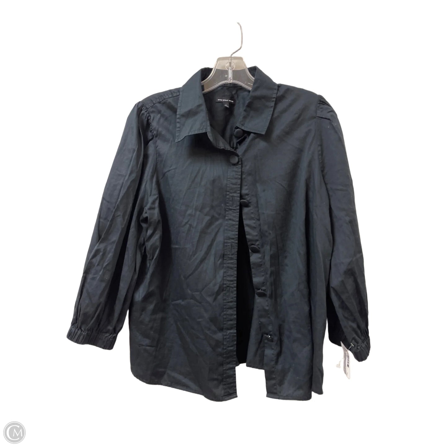 Blouse Long Sleeve By Who What Wear In Black, Size: L