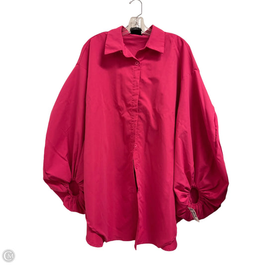 Blouse Long Sleeve By Shein In Pink, Size: 1x