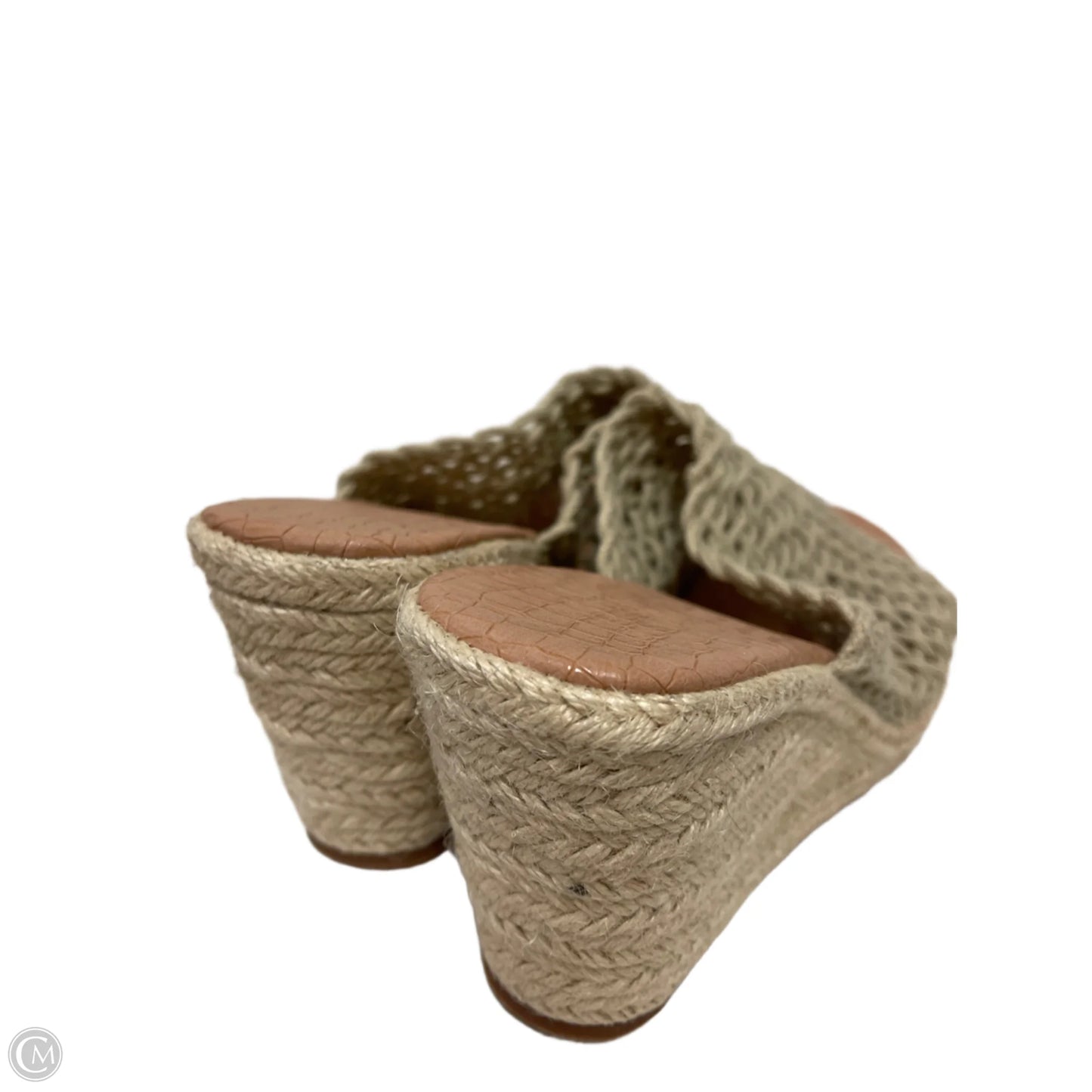 Sandals Heels Wedge By Clothes Mentor In Taupe, Size: 10.5