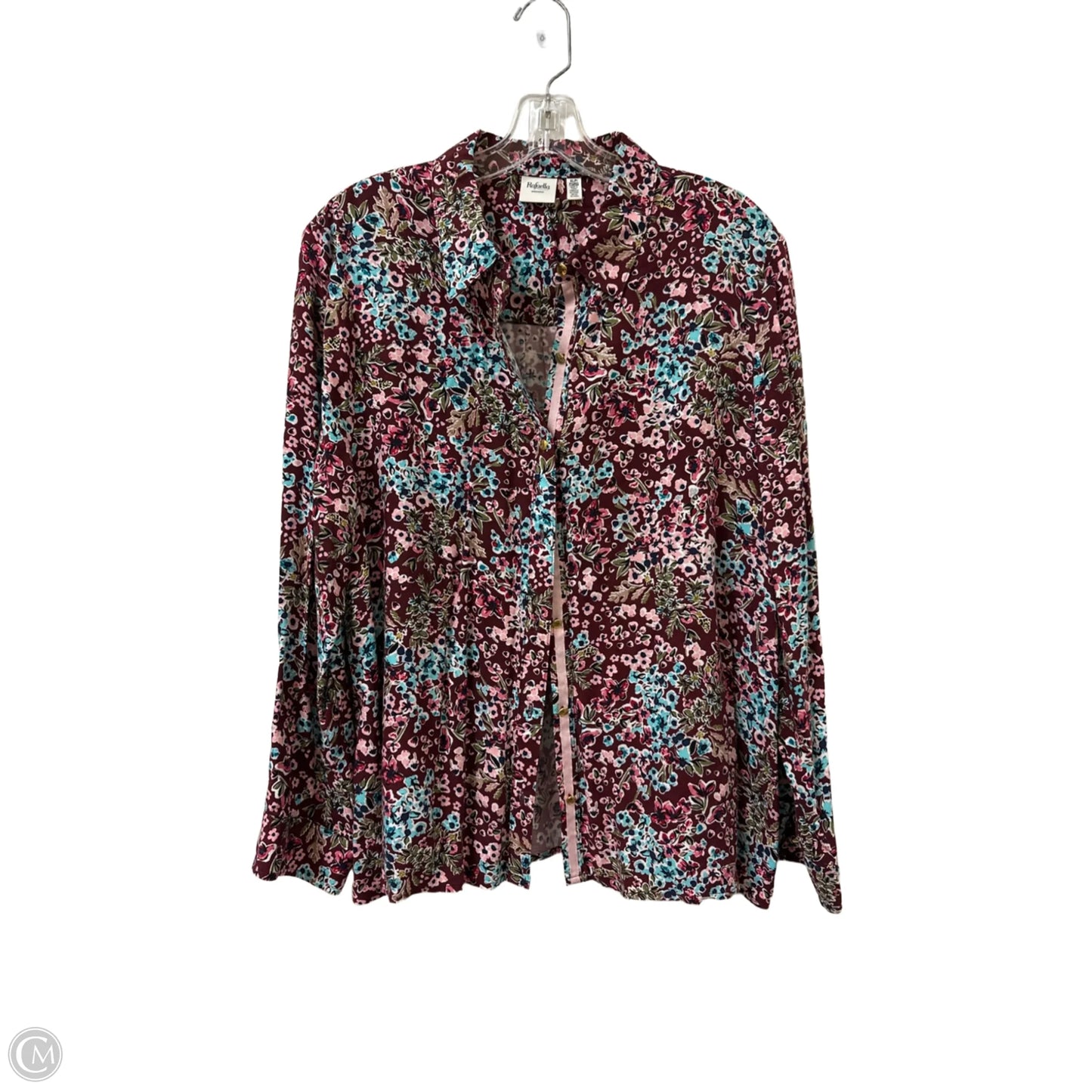 Blouse Long Sleeve By Rafaella In Floral Print, Size: Xl