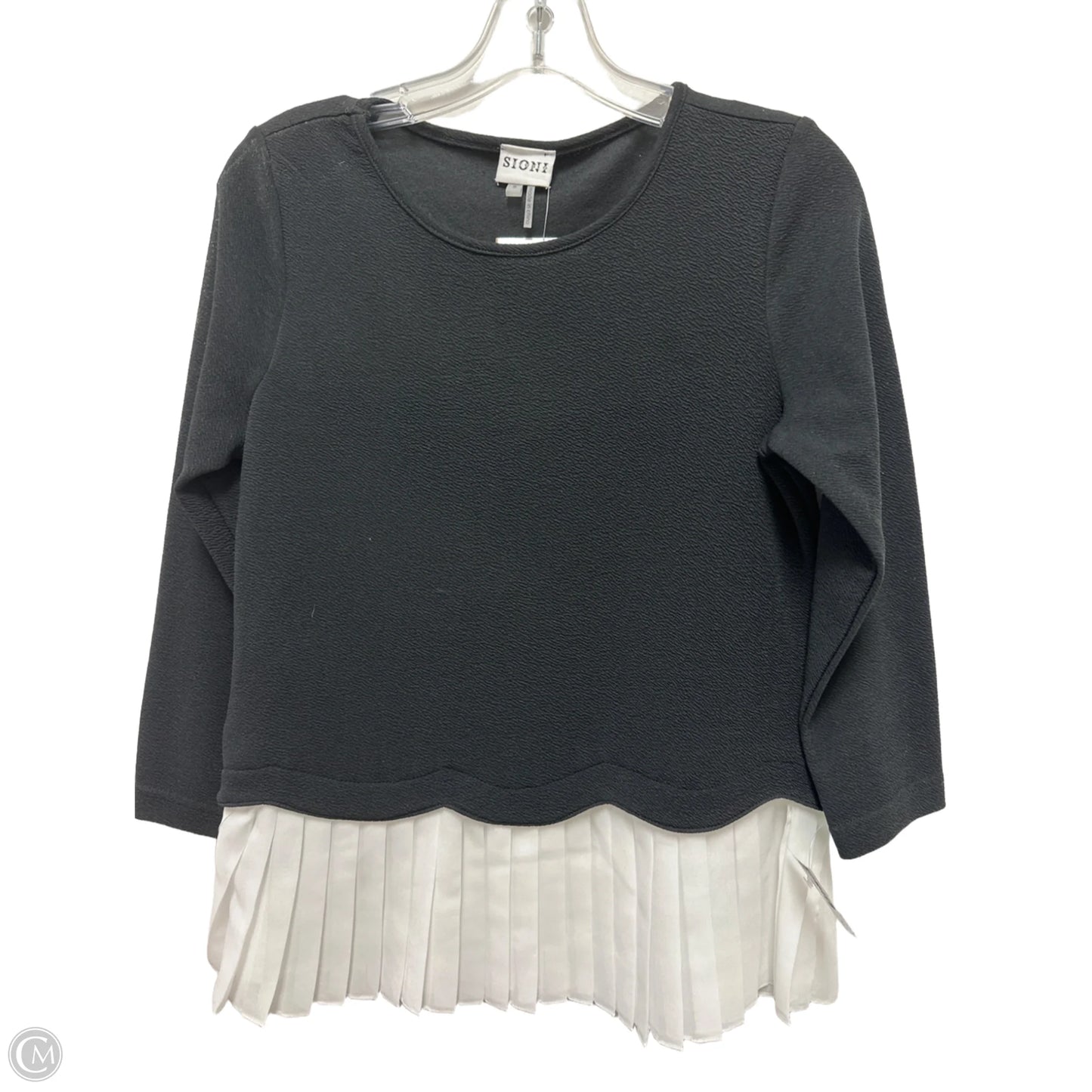 Top Long Sleeve By Sioni In Black & White, Size: S