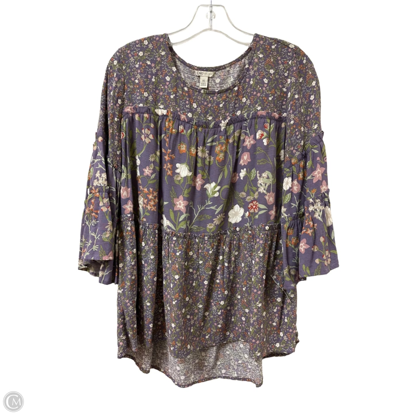 Top Long Sleeve By Cato In Floral Print, Size: Xs
